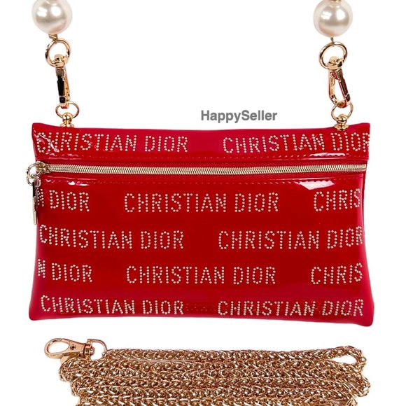 Dior Crossbody Purse Small Bag Beauty Cosmetic Case to Crossbody Faux Patent - Picture 7 of 13